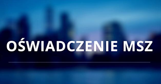 Oświadczenie MSZ odnośnie działania Państwa Izrael